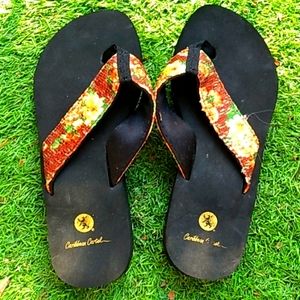 Women's size 7 sequined flip flops
